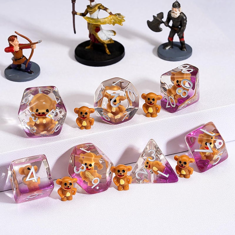 weyano Resin D&D Dice Set, Mouse DND Animal Polyhedral Dice for Dungeons and Dragons, RPG, MTG DND 7-DIE (D4, D6, D8, D10, D12, D20, D%) - Image 4